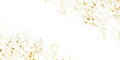 © Helga - Gold glitter confetti border background, luxury sparkling particles frame with copy space, elegant festive abstract design