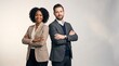 © ameliabusinessstock - Confident Diverse Business Duo Portrait Modern Studio Corporate Team Photo