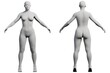 © Mihai Zaharia - Female figure model in studio front and back