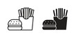 © Cristiane - Burger Fries icon design pack in white and black color