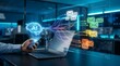 © StockSphere - AI email classification system analyzing inbox messages and automatically sorting into categories like spam, priority, and marketing using machine learning interface overlay on laptop workspace