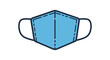 © Surya - Illustration of a blue face mask for personal protection and health awareness