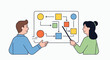 © Design - Two colleagues discussing a business strategy.