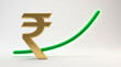 © Kamlesh - Indian Rupee Symbol with Upward Green Growth Arrow