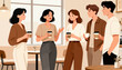 © beerman - Five friends chat warmly over coffee