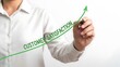 © PIXEL BOY - business professional drawing customer satisfaction growth chart on whiteboard