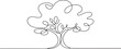 © Hasho  - Big Tree continuous one continuous line art, Vector illustration. Single line art. Editable stroke