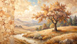 © SenenBungah - Paysage d'automne avec rivière et arbre