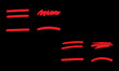 © Jharna - Red horizontal lines and scribble set on black background as PNG asset