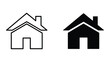 © Jahidul - Simple black and white house icon with chimney variation