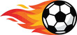 © Kiara - Soccer ball illustration displays fierce flames signifying intense.