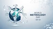© Useful Elements - world metrology day globe with satellite and measurement tools illustration