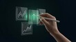 © Iwang - Hand drawing upward trending stock market graph on a transparent digital interface, symbolizing financial growth and investment success