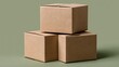 © Sawyer0 - Group of various corrugated paper cartons organized in a clean composition on a plain surface perfect for industry or retail design.