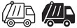 © Ярослав Дацко - garbage truck vector icon set with outline and solid filled style on transparent background