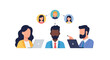 © GedhangKlutuk - Diverse professional team collaborating on business projects with digital communication. EPS Editable. Vector Illustrations.