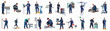 © Juan - Set of diverse industrial worker illustrations showing factory staff performing various tasks like maintenance, machinery operation, and quality control.