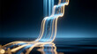© Zucide - Abstract Visualization of Dynamic Vertical Flow, Symbolizing Continuous Finance Investment Flow and Passive Income Stream for Calm Wealth Generation on Dark Reflective