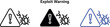 © Your Vectors - Cybersecurity exploit warning icon set with virus alert symbols for digital security risk notifications