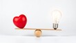© Shaheryar - Heart lightbulb balance emotion intellect harmony decision metaphor