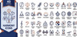 © Mounir - Modern line art vector icon collection featuring 40 diverse symbols for harmony, balance, peace, community, and spiritual well-being concepts in various design applications