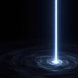 © Sourithideth - Ethereal white light beam piercing a massive, deep black emptiness. Conceptual artistic background design for technology or spiritual themes, void, space, white