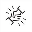 © PUJA - Helping hands, supportive mentor thin outline icon. Minimalist line sign one hand helps the other hand. Vector isolated pictogram for web and app on whyte background.
