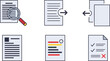 © Khalil - Documents and paperwork icons represent various administrative tasks and data analysis processes in a professional set.