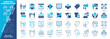 © Genestro - Marketing Communications icon set. Customer Journey, Branding, Price, Promotion, Sponsorship, Advertising, Sales, Company. Duotone color solid and editable outline icons