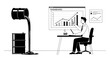 © Maju - Businessman working on laptop with graphs.