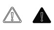 © Shahriyar - Warning signs with exclamation marks in black and white on isolated white background
