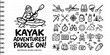 © Studio181 - Hand Drawn Kayak Adventure Doodle Set with Camping Gear and Water Sports Icons