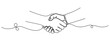 © supplement - Continuous line drawing of a handshake symbolizing unity and agreement. No editable stroke