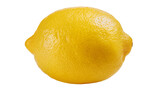 Ripe yellow lemon with green stem and textured peel