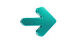 © Elvin - Glossy teal 3D arrow pointing right with shadow