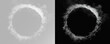 © Alehandro - vapor circle border with flowing smoke texture, delicate mist swirl creating mystical halo ring shape for modern abstract design use