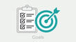 © VectorBench - Vector graphic illustration of Checklist clipboard with target goal icon Vector