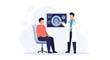 © Ford - Doctor showing brain scan to patient in clinic, medical consultation, healthcare concept