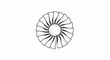 © krisna - Hand-drawn sketch of a turbine fan with many curved blades