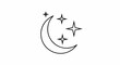 © Kipas - Crescent moon with four sparkling stars on a white background