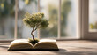 © Dhony - Conceptual plant growing from notebook representing idea growth and creativity