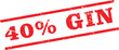 © Amir - distressed red line rubber stamp forty percent gin beverage label