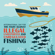 © MD ABDUL MATIN - illustration vector graphic of big ship catching fish with net in sea, perfect for international day, the fight against, illegal, unreported, unregulated, fishing, celebrate, greeting card, etc.