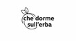 © rama - Simple circular logo with leaves and text reading 'che dorme sull'erba.