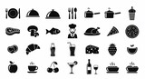 Food cuisine icons set
