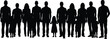 © mhk365 - Large family silhouette a group portrait of thirteen people standing together against a white background