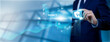 © AD - Compliance Officer Hand Holding Privacy Interface on Digital Screen, enforcing data protection protocols. Safeguarding personal information through encryption and strict access controls.