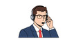 © akun - Man wearing headset and talking.