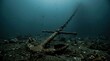 © musa - Underwater view of an old anchor resting on the seabed.