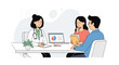 © bega - Doctor consulting with a couple about health results on a laptop